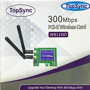 TopSync W811ND N300 300Mbps PCI-E Wireless Card with Dual Antennas